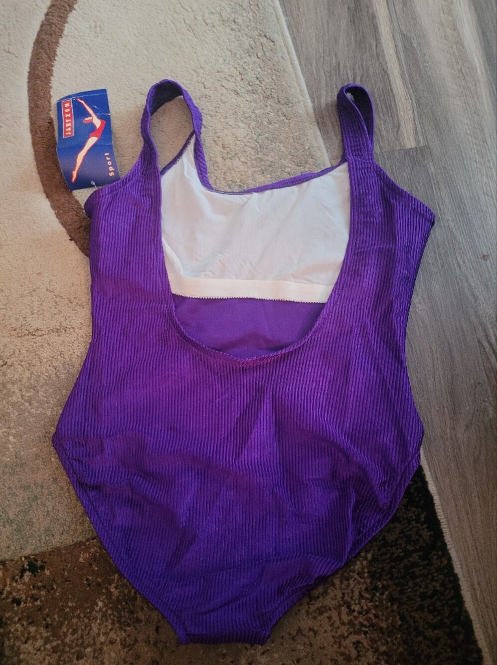 Jantzen Ribbed Purple One-Piece Swimsuit - Picture 2 of 2